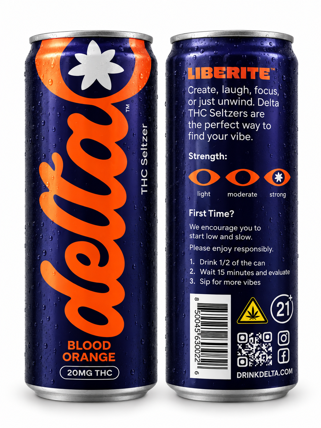 Delta THC Seltzer Blood Orange (20 MG) Can