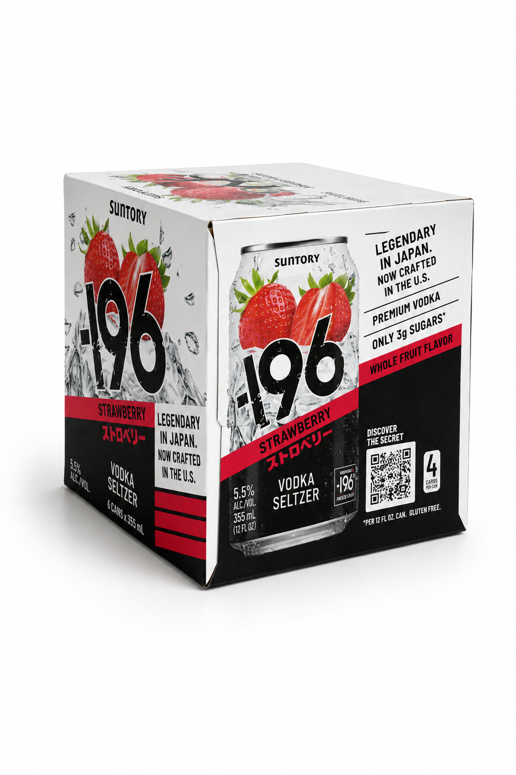 -196 Japanese Vodka Seltzer Strawberry 4PK