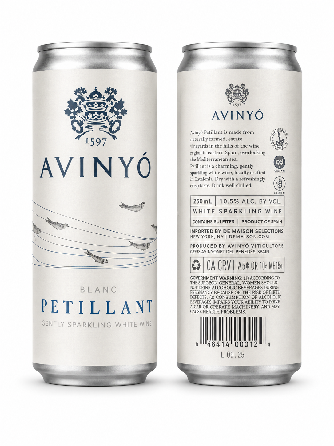 Avinyo Petillant White Sparkling Wine (250mL) - Single Can