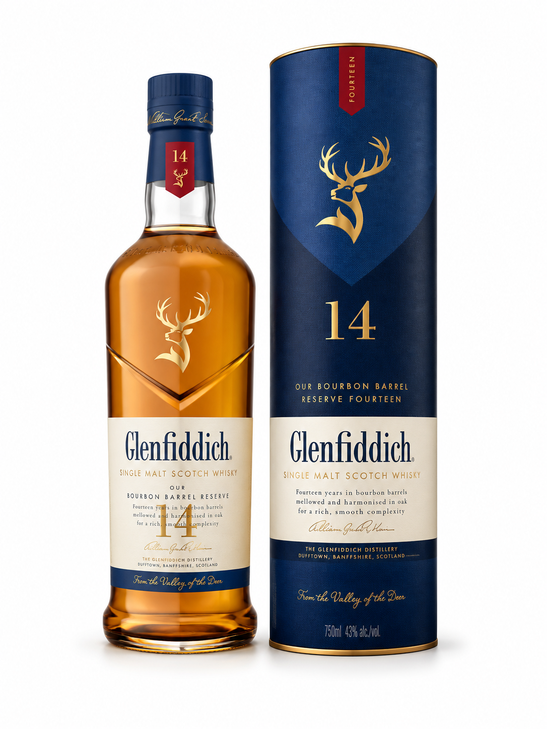Glenfiddich 14 Year Single Malt Scotch Whiskey Bourbon Barrel Reserve (750mL)