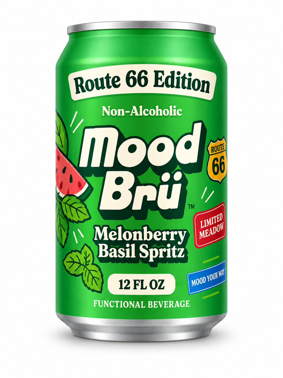 Mood Bru Melonberry Basil Spritz 12oz Can