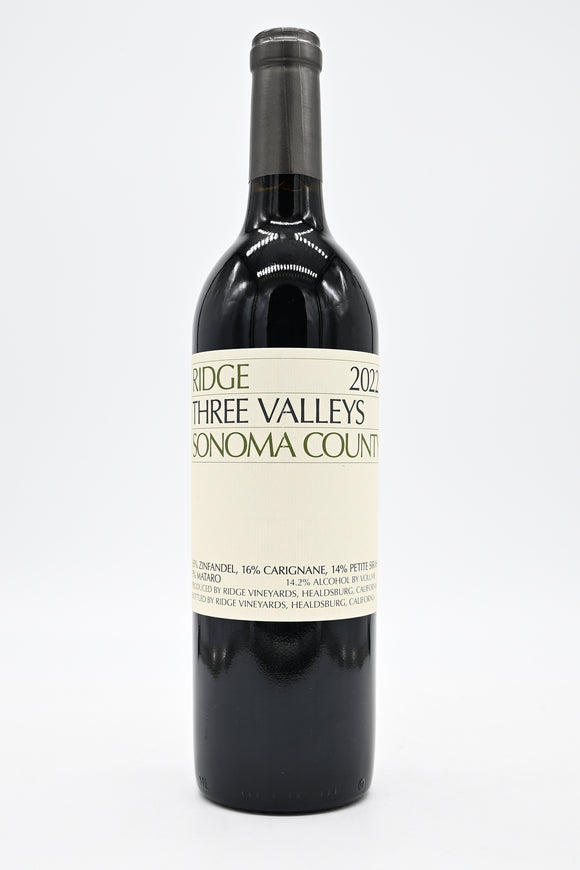 Ridge Three Valleys Sonoma County 2022 Red Blend